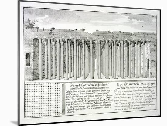 Cistern Beneath the Hippodrome, Constantinople, Turkey, from Entwurf Einer Historischen Architektur-Johann Bernhard Fischer Von Erlach-Mounted Giclee Print