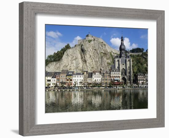 Citadel and Collegiate Church on River Meuse, Dinant, Wallonia, Belgium-Stuart Black-Framed Photographic Print