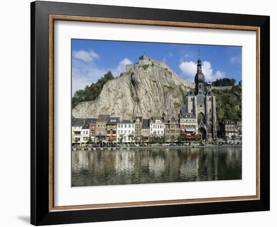 Citadel and Collegiate Church on River Meuse, Dinant, Wallonia, Belgium-Stuart Black-Framed Photographic Print