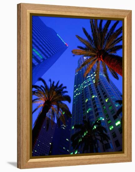 Citibank Center and Palm Trees from Below, Los Angeles, United States of America-Richard Cummins-Framed Premier Image Canvas