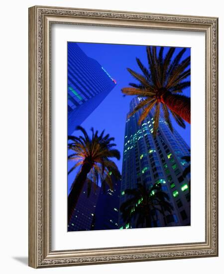 Citibank Center and Palm Trees from Below, Los Angeles, United States of America-Richard Cummins-Framed Photographic Print