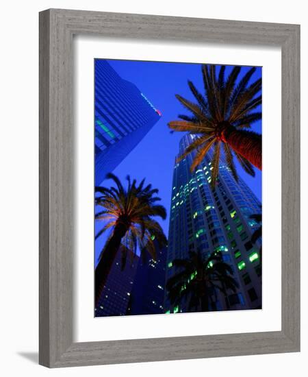 Citibank Center and Palm Trees from Below, Los Angeles, United States of America-Richard Cummins-Framed Photographic Print