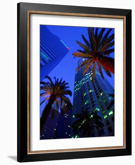 Citibank Center and Palm Trees from Below, Los Angeles, United States of America-Richard Cummins-Framed Photographic Print