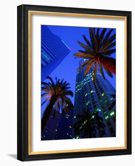 Citibank Center and Palm Trees from Below, Los Angeles, United States of America-Richard Cummins-Framed Photographic Print