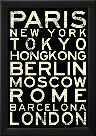 Cities of the World RetroMetro Travel Poster-null-Framed Poster