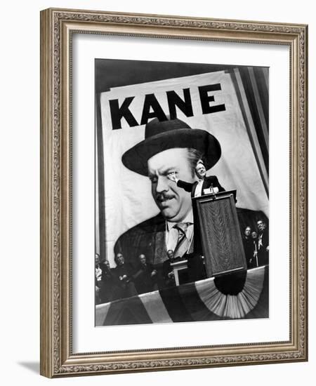 Citizen Kane, Orson Welles, 1941, Running For Governor-null-Framed Photo