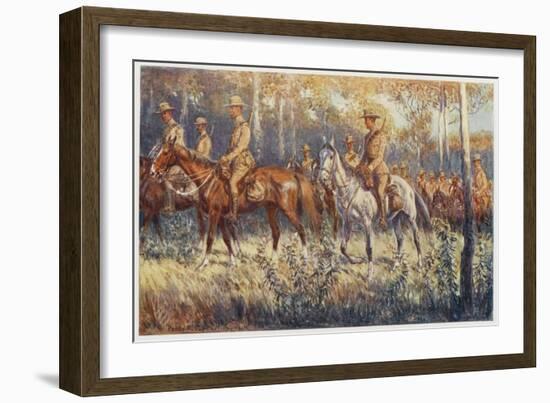 Citizen Soldiers Australia, a Cavalry Force in the Bush-Percy F.s. Spence-Framed Art Print