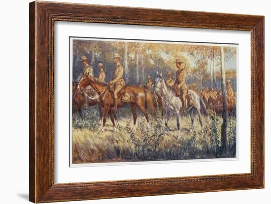 Citizen Soldiers Australia, a Cavalry Force in the Bush-Percy F.s. Spence-Framed Art Print