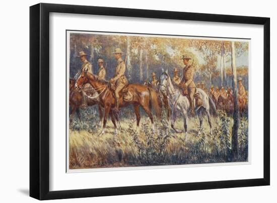 Citizen Soldiers Australia, a Cavalry Force in the Bush-Percy F.s. Spence-Framed Art Print