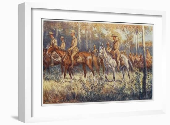 Citizen Soldiers Australia, a Cavalry Force in the Bush-Percy F.s. Spence-Framed Art Print