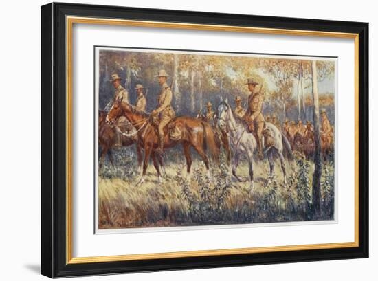 Citizen Soldiers Australia, a Cavalry Force in the Bush-Percy F.s. Spence-Framed Art Print