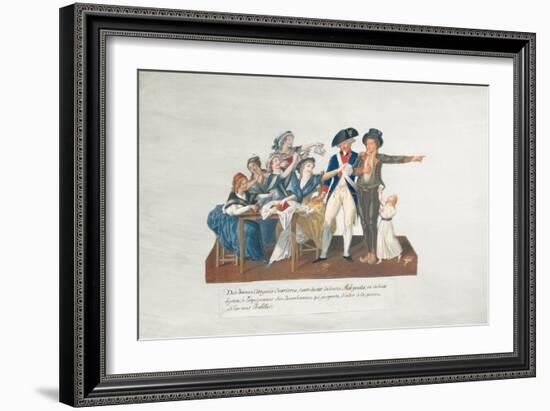 Citizens Contributing their Assignats to Equip a Young Man for War (Gouache on Card)-Lesueur Brothers-Framed Giclee Print