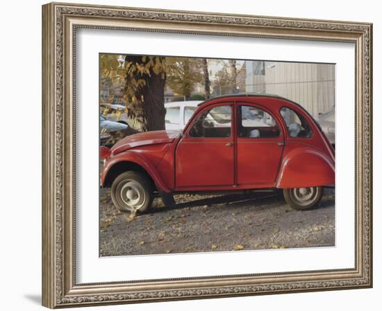 Citroen 2Cv Parked in Centre of Town, St. Omer, Pas De Calais, France-David Hughes-Framed Photographic Print