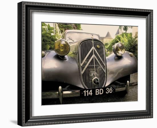 Citroen 4Cv, Gargillesse Village, Creuse, Loire Valley, France-David Hughes-Framed Photographic Print