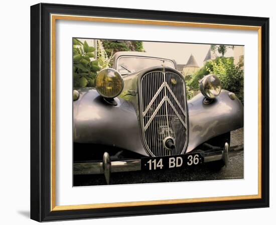 Citroen 4Cv, Gargillesse Village, Creuse, Loire Valley, France-David Hughes-Framed Photographic Print