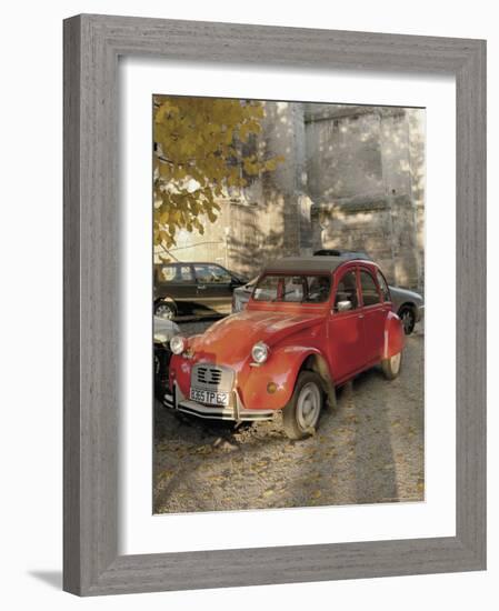 Citroen Diane Parked Outside Church, St. Omer, Pas De Calais, France-David Hughes-Framed Photographic Print