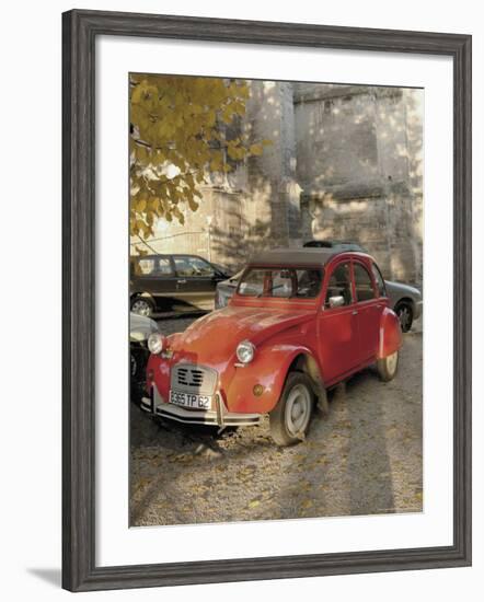 Citroen Diane Parked Outside Church, St. Omer, Pas De Calais, France-David Hughes-Framed Photographic Print