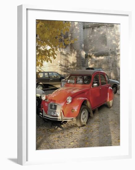 Citroen Diane Parked Outside Church, St. Omer, Pas De Calais, France-David Hughes-Framed Photographic Print