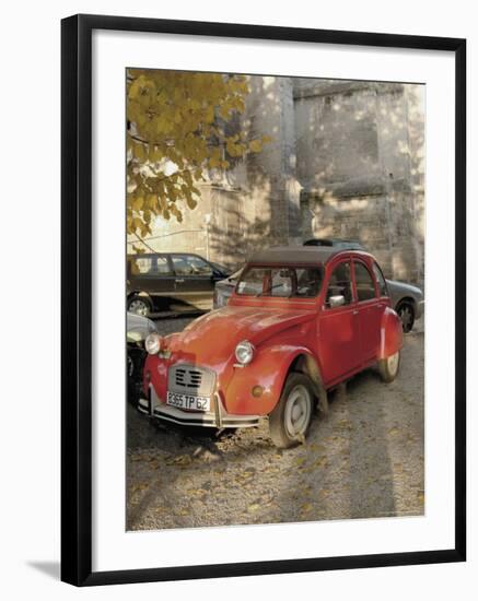 Citroen Diane Parked Outside Church, St. Omer, Pas De Calais, France-David Hughes-Framed Photographic Print