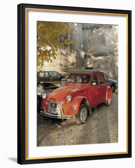 Citroen Diane Parked Outside Church, St. Omer, Pas De Calais, France-David Hughes-Framed Photographic Print