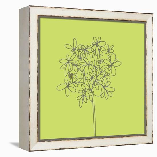 Citron Happy Flower-Jan Weiss-Framed Stretched Canvas