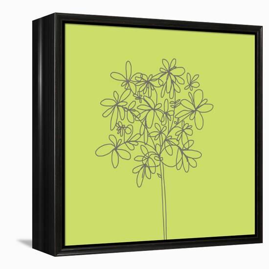 Citron Happy Flower-Jan Weiss-Framed Stretched Canvas