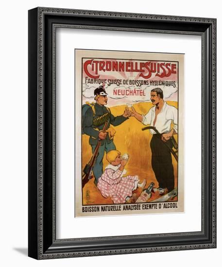 Citronelle Swiss Hygienic Lemongrass Drink 1902-E.L. Baud-Framed Art Print