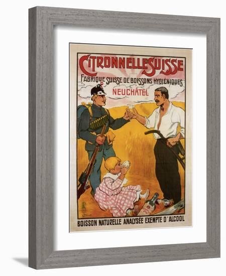 Citronelle Swiss Hygienic Lemongrass Drink 1902-E.L. Baud-Framed Art Print