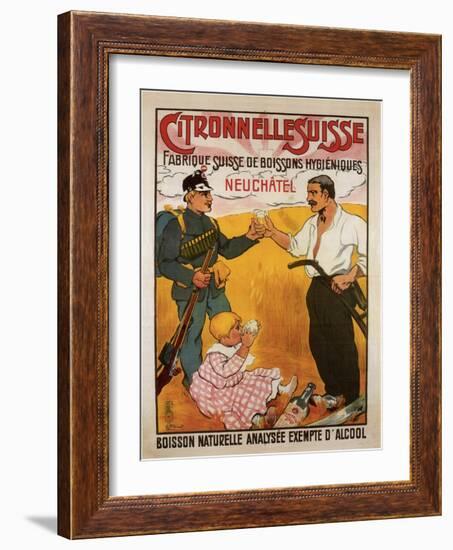 Citronelle Swiss Hygienic Lemongrass Drink 1902-E.L. Baud-Framed Art Print