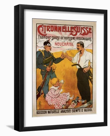 Citronelle Swiss Hygienic Lemongrass Drink 1902-E.L. Baud-Framed Art Print