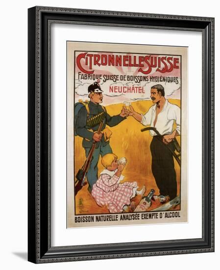 Citronelle Swiss Hygienic Lemongrass Drink 1902-E.L. Baud-Framed Art Print