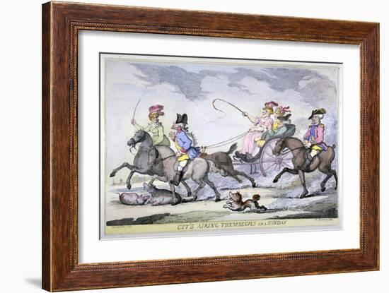 Cits Airing Themselves on a Sunday, 1809-Thomas Rowlandson-Framed Giclee Print