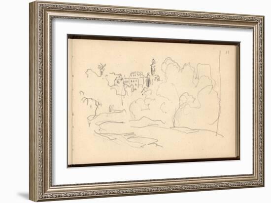 Citta Alta at Bordighera, C.1884 (Pencil on Paper)-Claude Monet-Framed Giclee Print