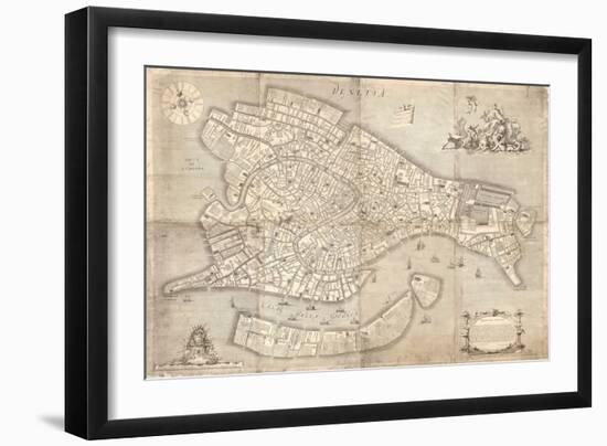 Città di Venezia, 1729 3pc set-Ludovico Ughi-Framed Art Print