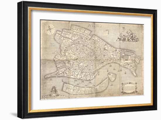 Città di Venezia, 1729 3pc set-Ludovico Ughi-Framed Art Print