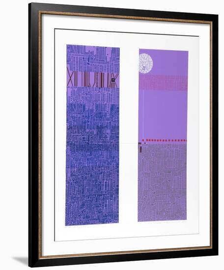 City 175-Risaburo Kimura-Framed Serigraph