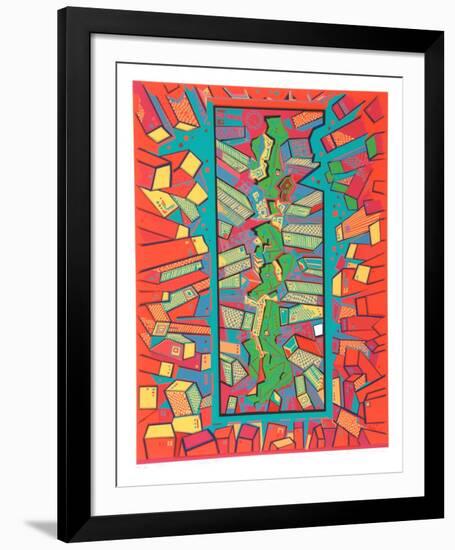 City 360-Risaburo Kimura-Framed Serigraph