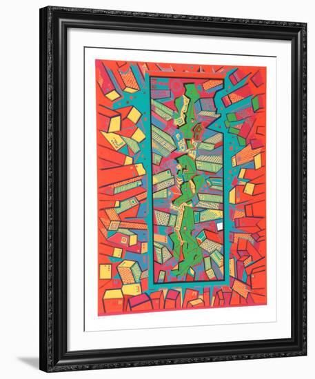 City 360-Risaburo Kimura-Framed Serigraph