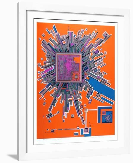 City 361-Risaburo Kimura-Framed Serigraph