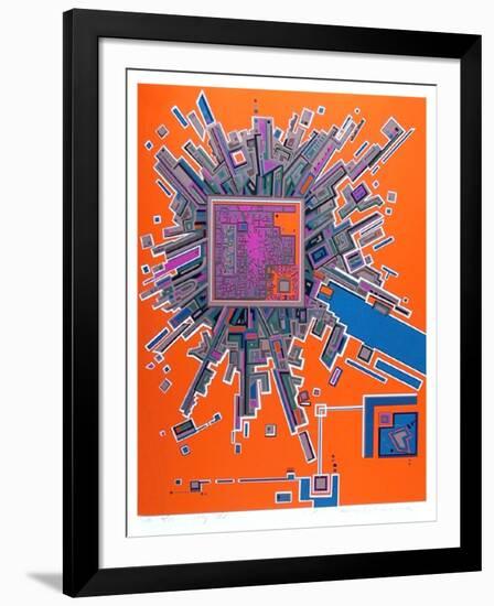 City 361-Risaburo Kimura-Framed Serigraph