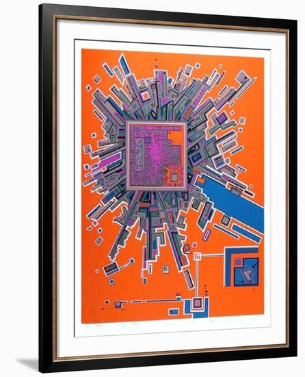 City 361-Risaburo Kimura-Framed Serigraph