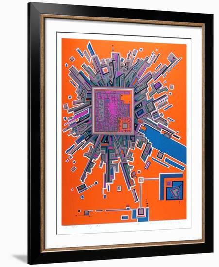 City 361-Risaburo Kimura-Framed Serigraph