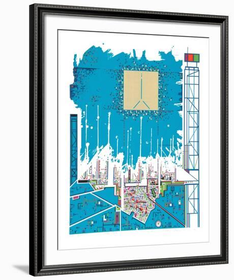 City 362-Risaburo Kimura-Framed Serigraph