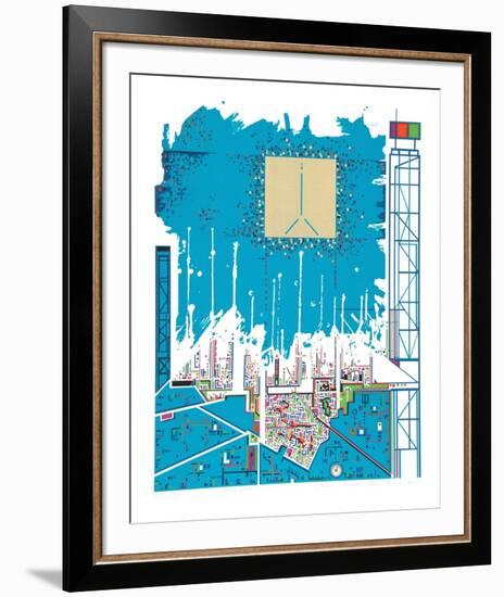 City 362-Risaburo Kimura-Framed Serigraph