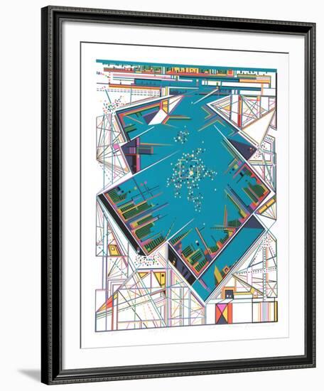 City 363-Risaburo Kimura-Framed Serigraph