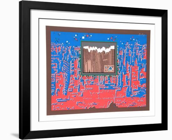 City 367-Risaburo Kimura-Framed Serigraph