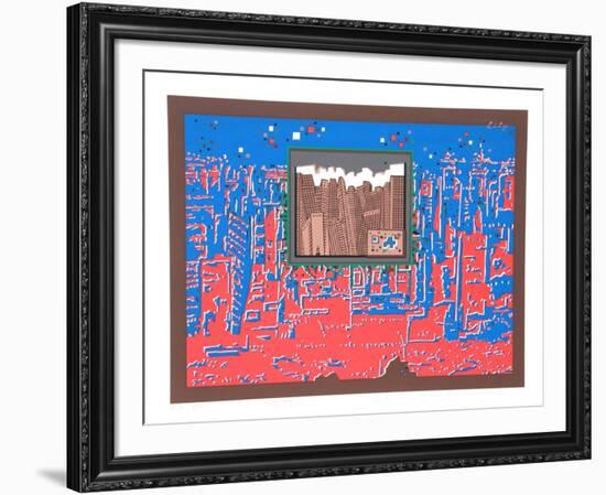 City 367-Risaburo Kimura-Framed Serigraph