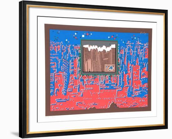 City 367-Risaburo Kimura-Framed Serigraph