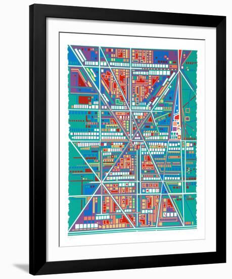 City 368-Risaburo Kimura-Framed Limited Edition