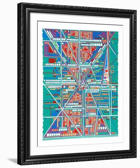 City 368-Risaburo Kimura-Framed Limited Edition